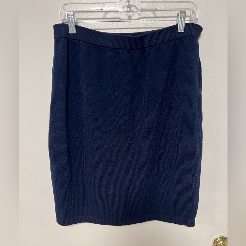 St. John Collection By Marie Gray Knit Navy Pencil Skirt